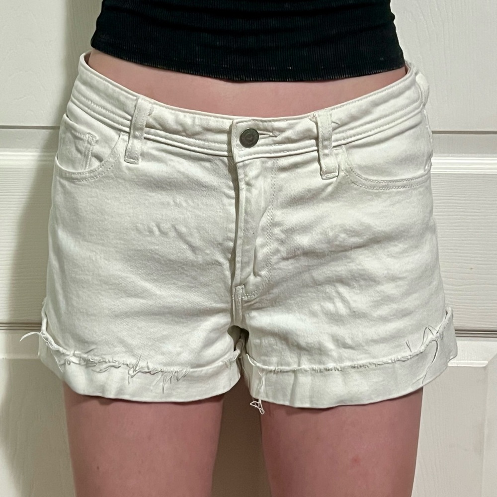 Hollister White Denim Shorts